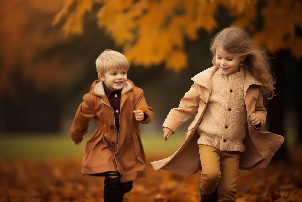Autumn outfit outdoors autumn child. AI generated Image by rawpixel.