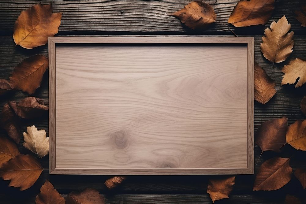 Autumn frame wood backgrounds textured. AI generated Image by rawpixel.