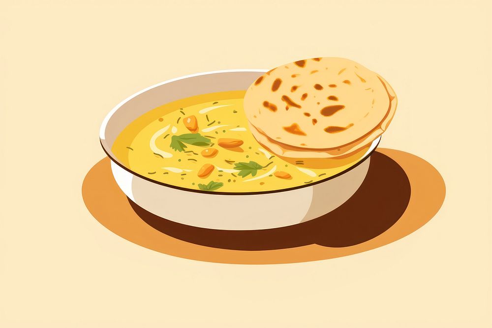 Bread curry food meal. AI generated Image by rawpixel.