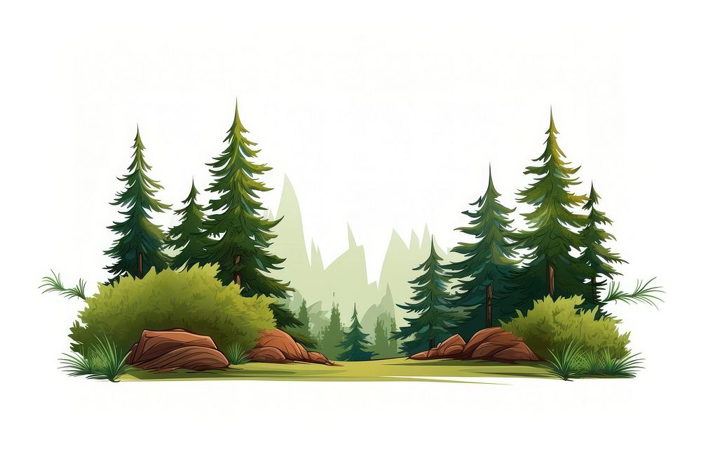 Evergreen outdoors nature forest. AI generated Image by rawpixel.