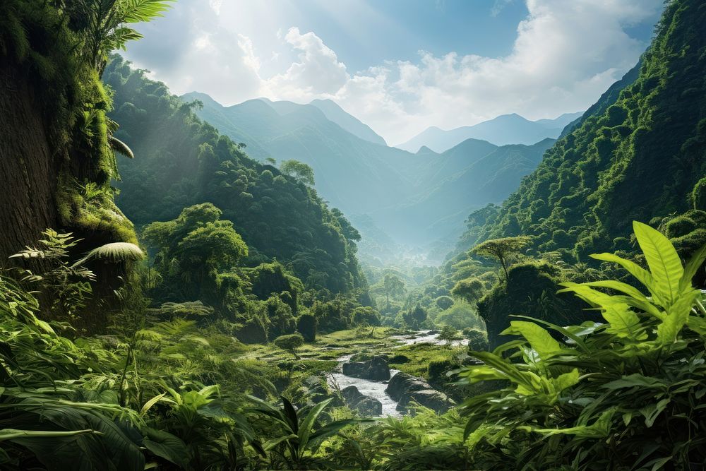 Jungle nature green vegetation. AI generated Image by rawpixel.