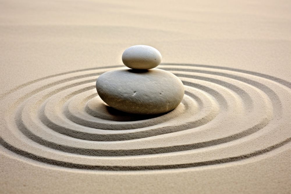 Photo zen stones on sand. AI generated image by rawpixel.
