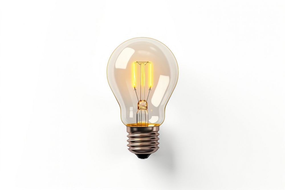 A lightbulb lighting lamp white background. AI generated Image by rawpixel.