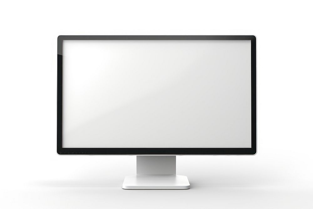 Desktop computer television screen white background. AI generated Image by rawpixel.