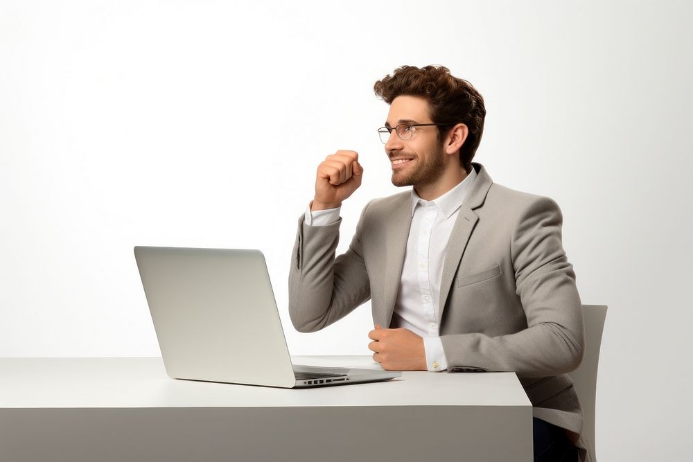 Laptop computer sitting office. AI generated Image by rawpixel.