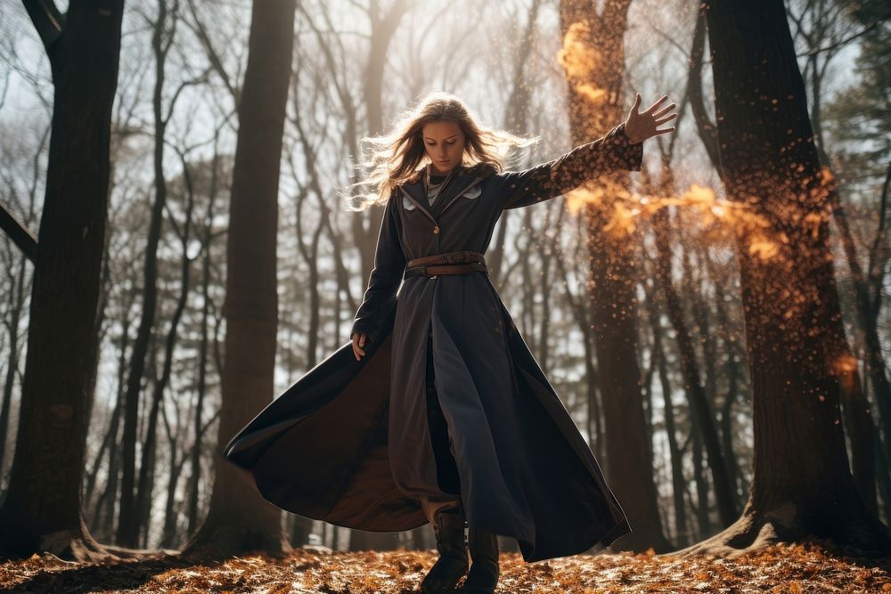 Women wizard forest portrait outdoors. AI generated Image by rawpixel.