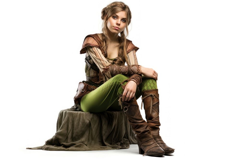 Elf fantasy sitting adult. AI generated Image by rawpixel.