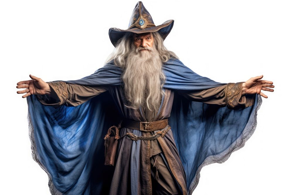 Wizard costume white background headwear. AI generated Image by rawpixel.