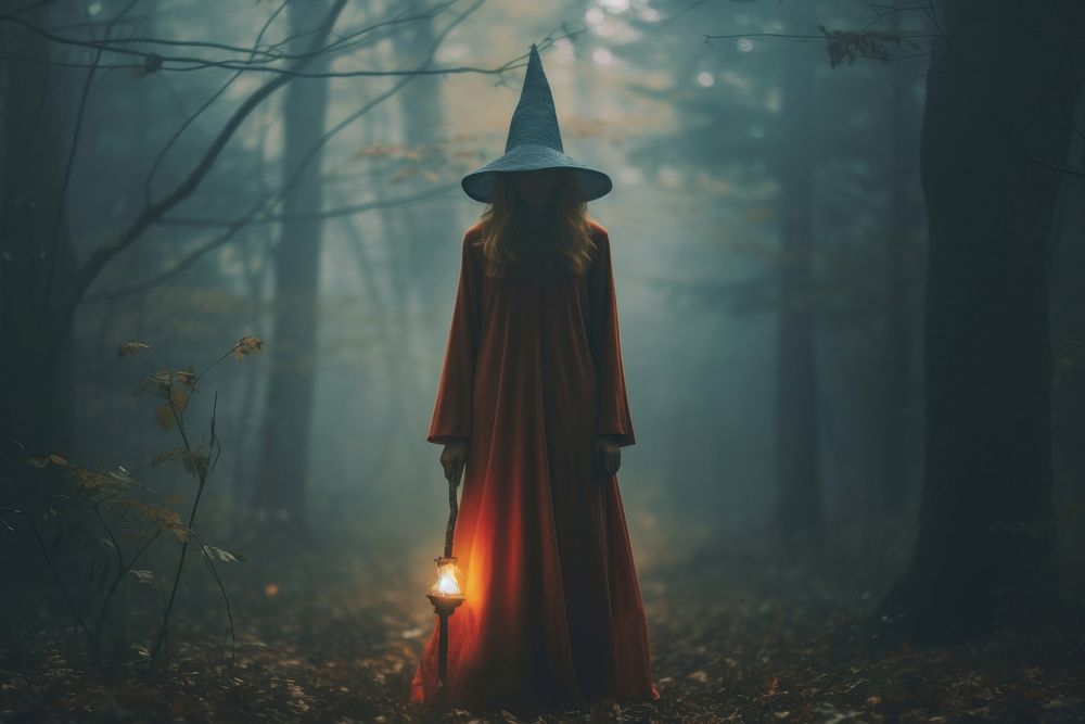 Women wizard outdoors nature forest. AI generated Image by rawpixel.