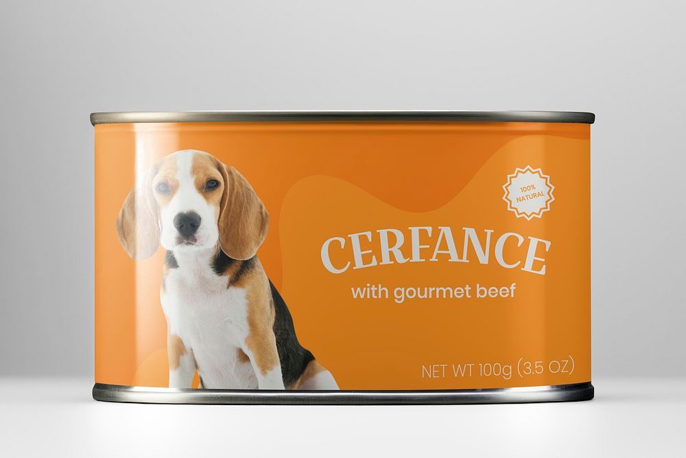 Canned pet food mockup psd