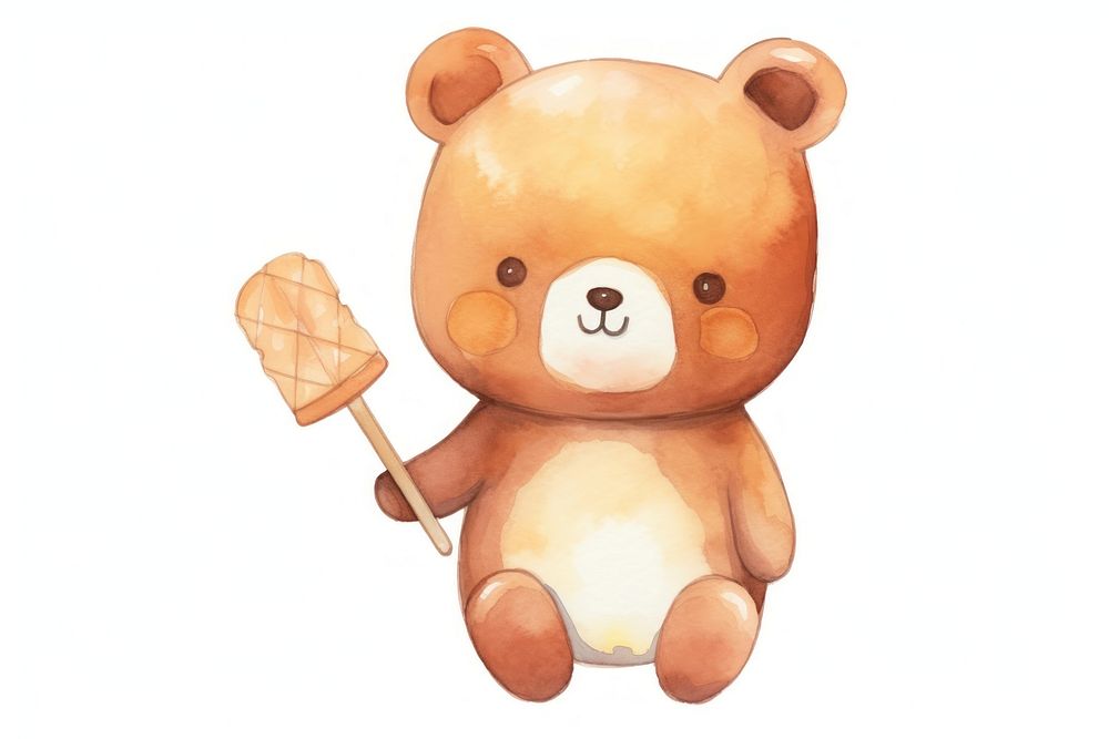 Bear lick popsicle cartoon cute toy. AI generated Image by rawpixel.