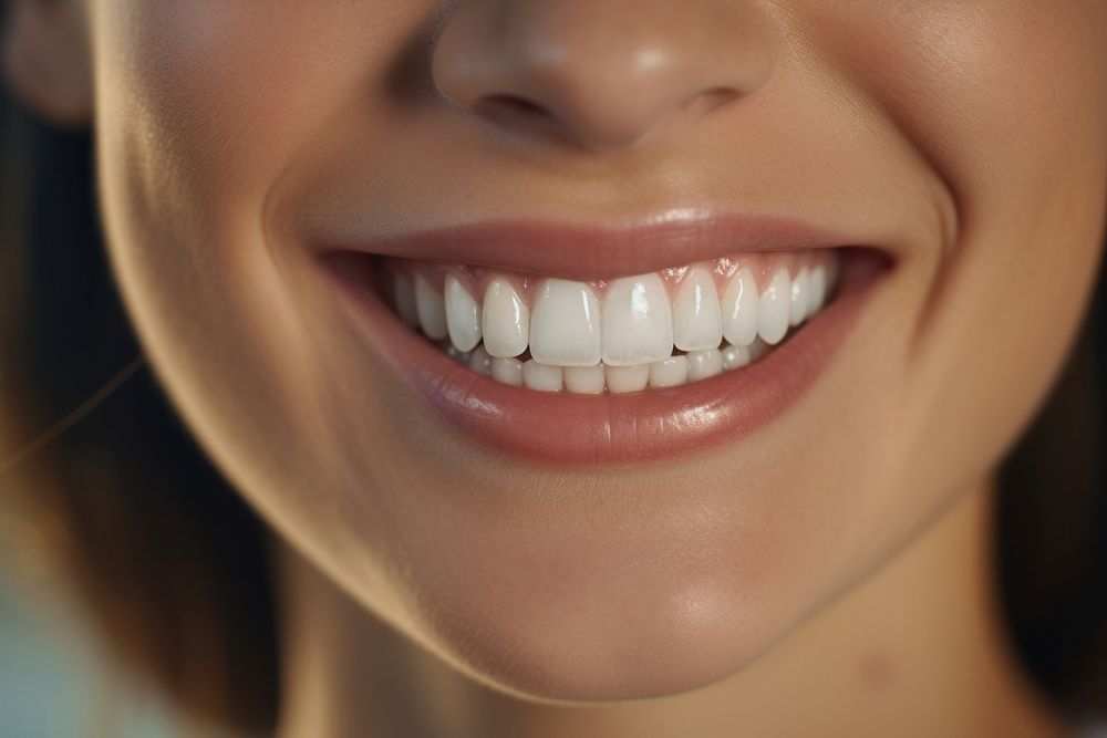 Woman smiling teeth smile white. 