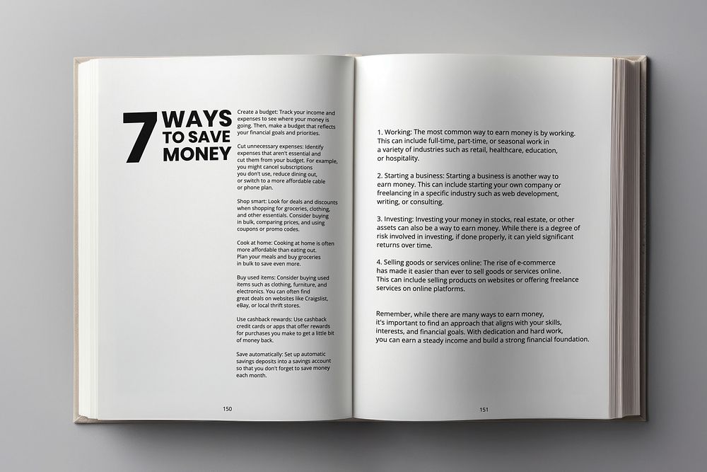 Book pages mockup, realistic publishing psd