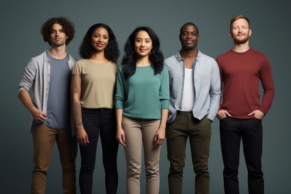 Diversity standing sleeve people. AI generated Image by rawpixel.