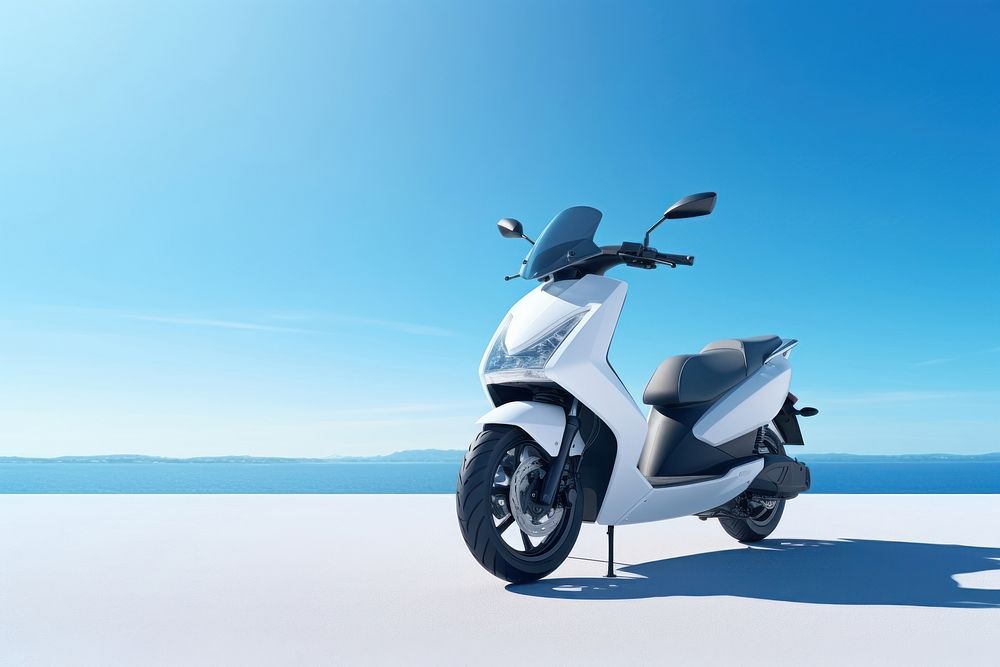 Motorcycle scooter outdoors vehicle. AI generated Image by rawpixel.