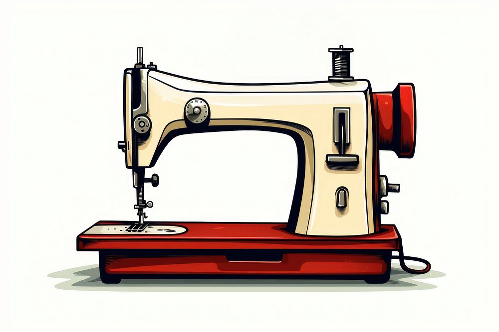 Sewing machine white background technology equipment. AI generated Image by rawpixel.