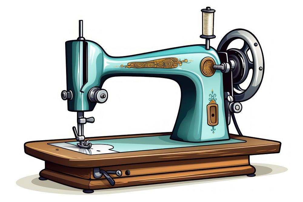 Sewing machine white background technology equipment. AI generated Image by rawpixel.