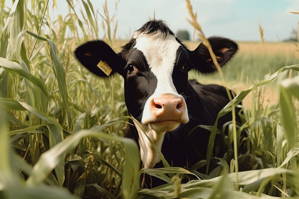 Black cow livestock mammal animal. AI generated Image by rawpixel.