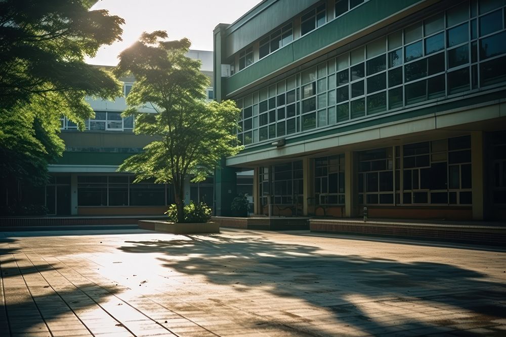 School architecture building street.