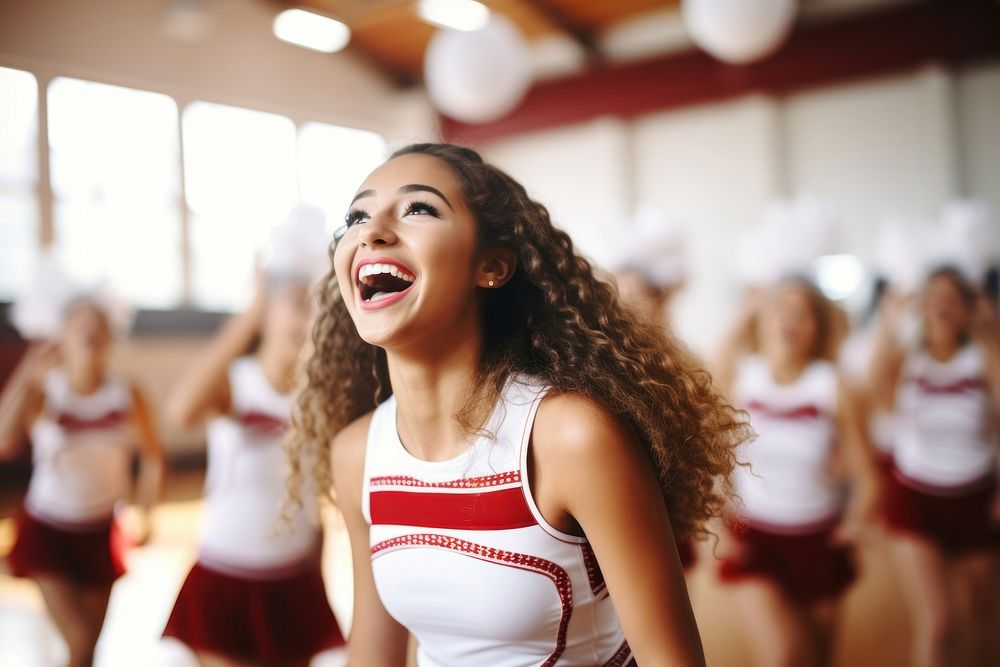School cheerleading togetherness performance. AI generated Image by rawpixel.