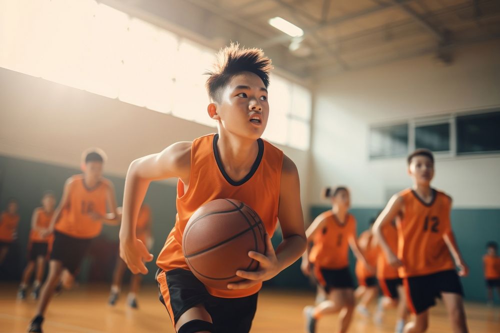 School basketball sports gym. AI generated Image by rawpixel.