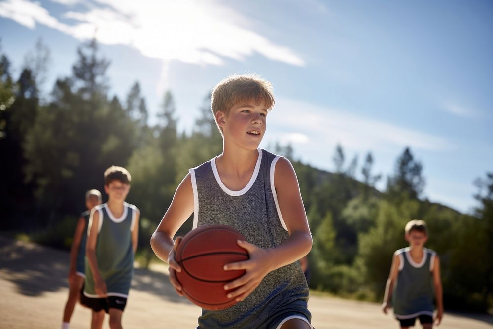 School basketball sports child. AI generated Image by rawpixel.