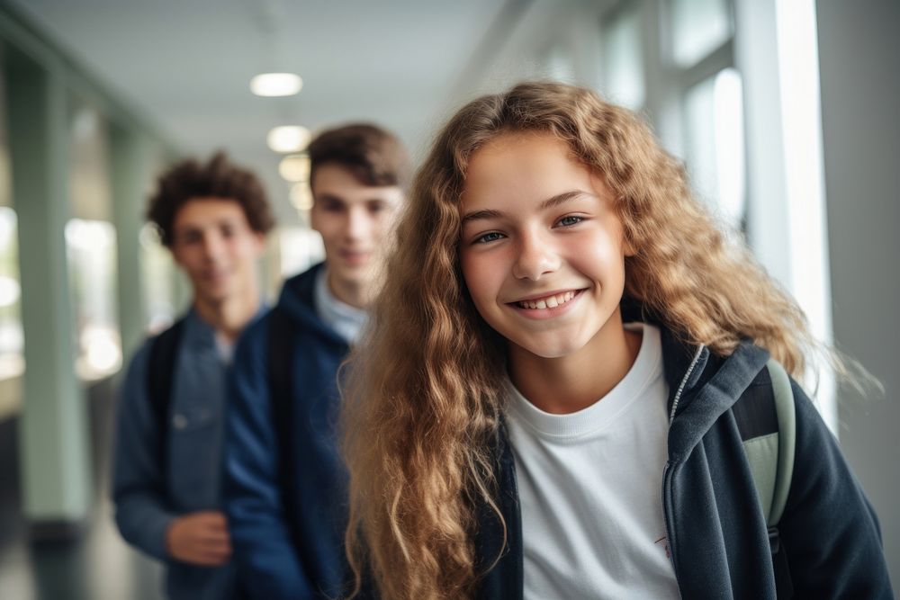 School smiling adult teen. AI generated Image by rawpixel.