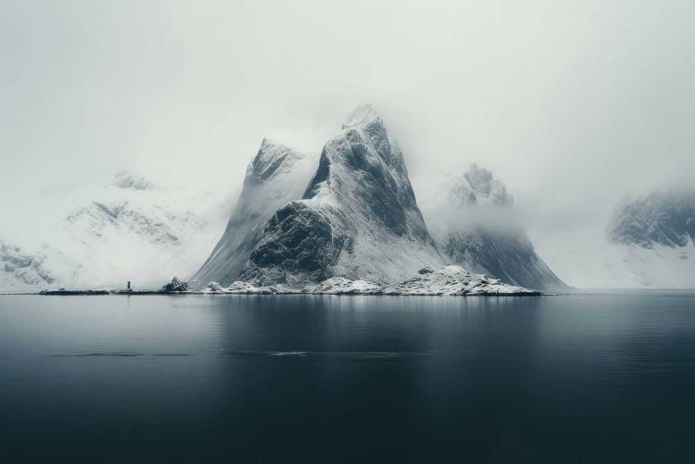 Arctic scene landscape panoramic mountain. AI generated Image by rawpixel.