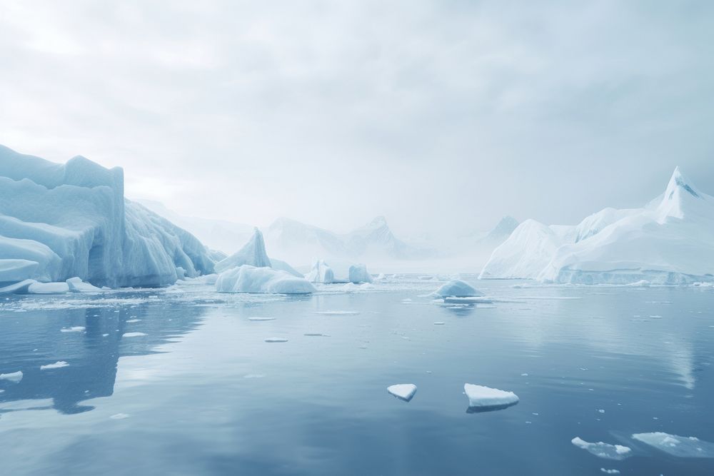Arctic scene landscape mountain outdoors. AI generated Image by rawpixel.