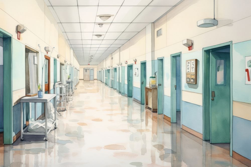 Hospital hall architecture building stethoscope. AI generated Image by rawpixel.