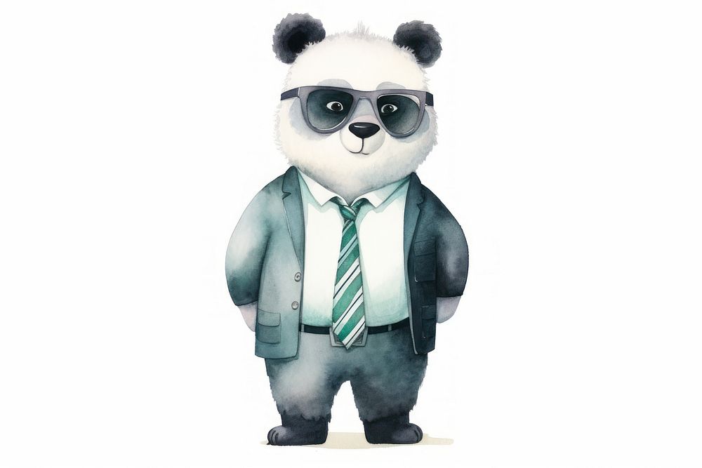 Panda businessperson cartoon toy anthropomorphic. AI generated Image by rawpixel.