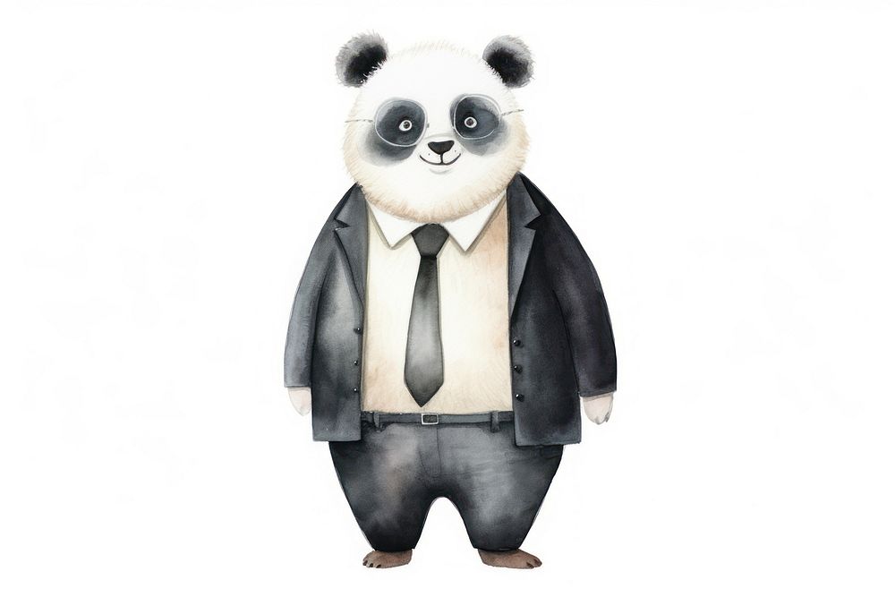 Panda businessperson cartoon cute toy. 