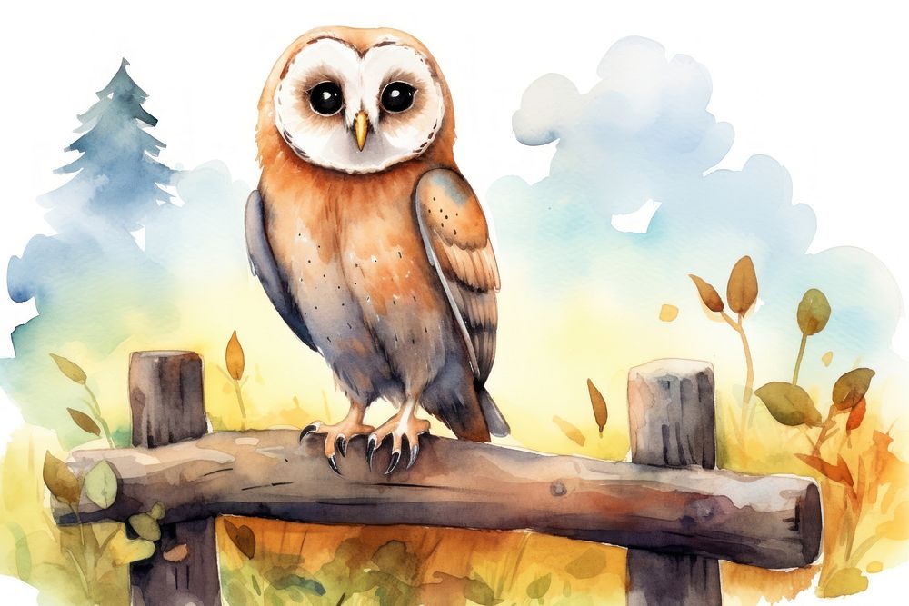Barn owl animal plant bird. AI generated Image by rawpixel.