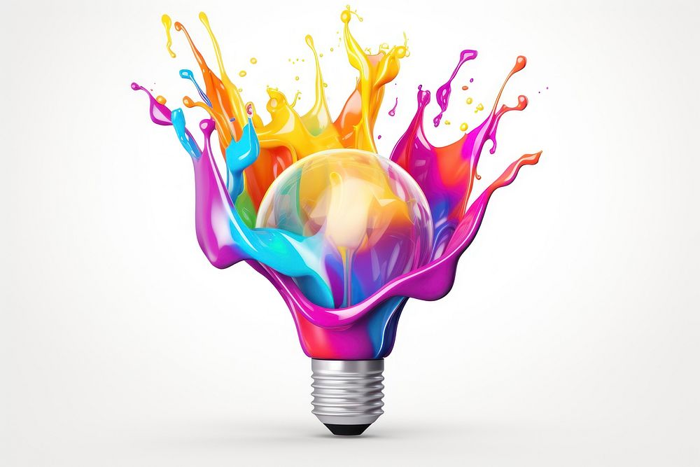 Splashing lightbulb illuminated electricity. AI generated Image by rawpixel.