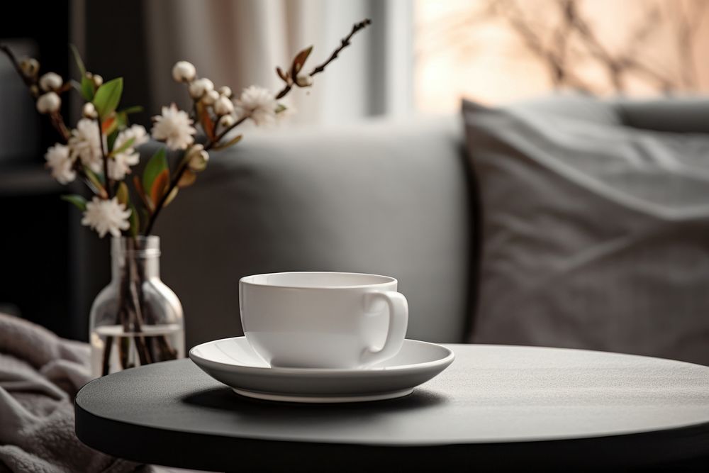Coffee cup furniture tableware saucer. AI generated Image by rawpixel.