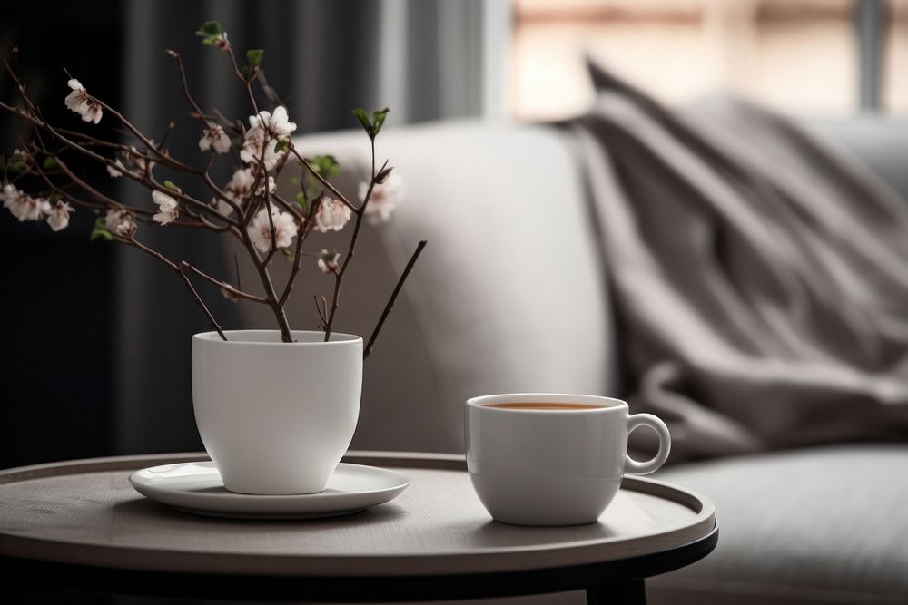 Coffee cup furniture tableware saucer. AI generated Image by rawpixel.