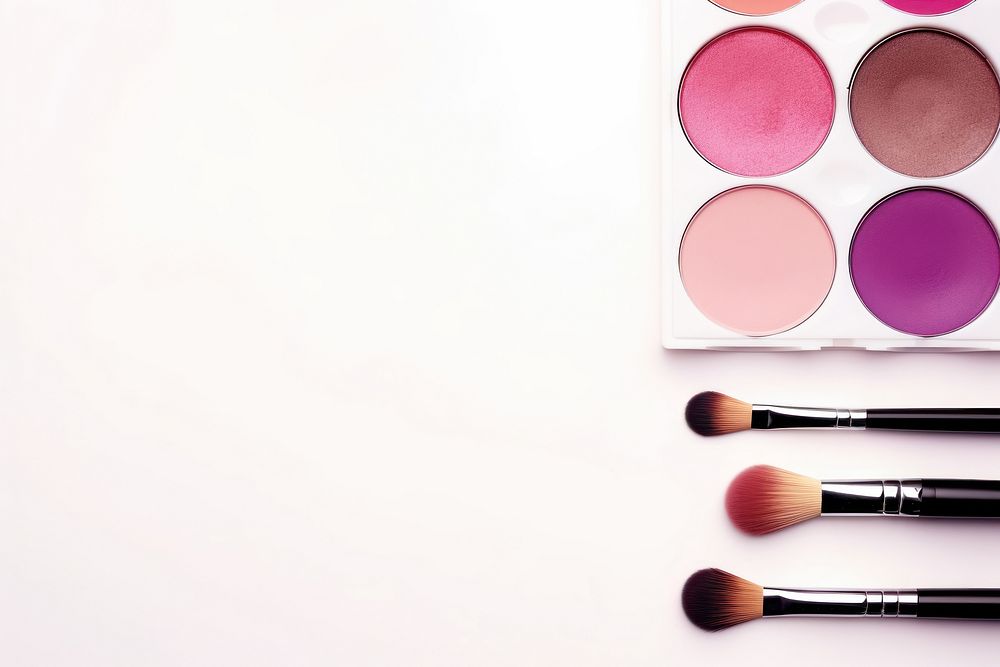 Cosmetics brush white background variation. AI generated Image by rawpixel.