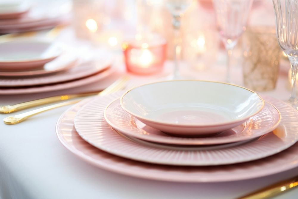 Pastel Christmas tablescape tableware porcelain. AI generated Image by rawpixel.
