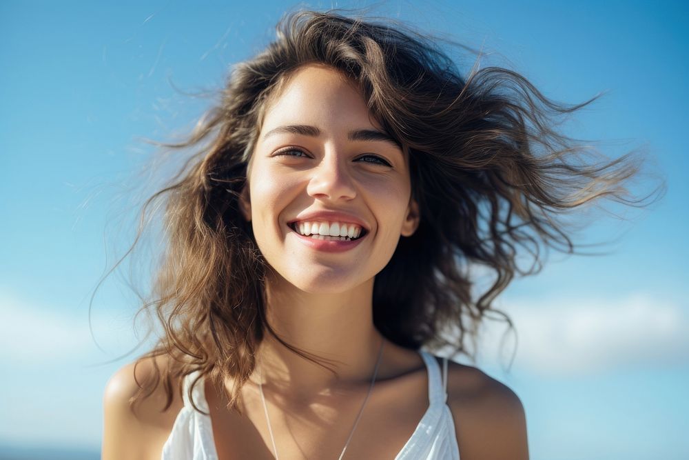 Woman smiling smile laughing fashion. AI generated Image by rawpixel.