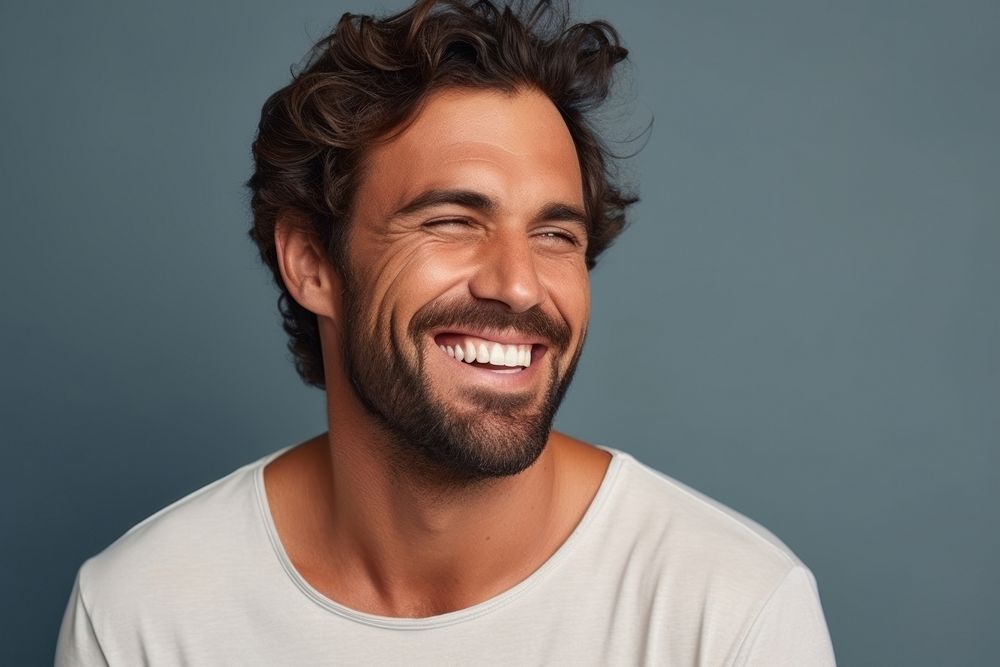 Man smiling smile laughing adult. AI generated Image by rawpixel.