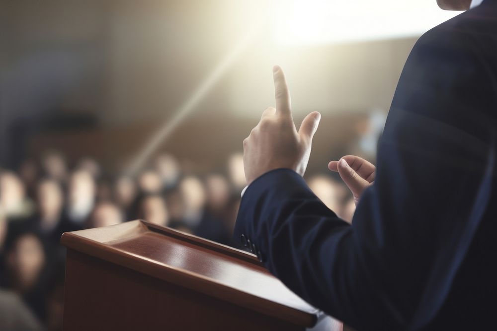 Public speaking adult hand technology. AI generated Image by rawpixel.