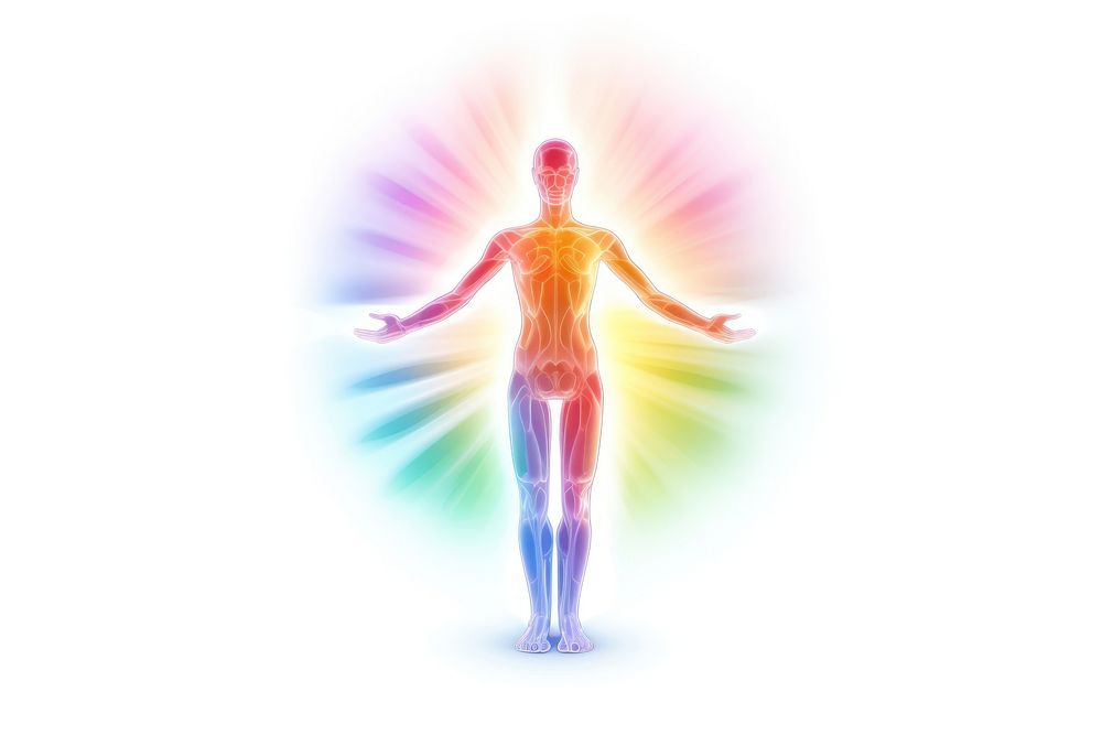 Human aura adult white background spirituality. AI generated Image by rawpixel.