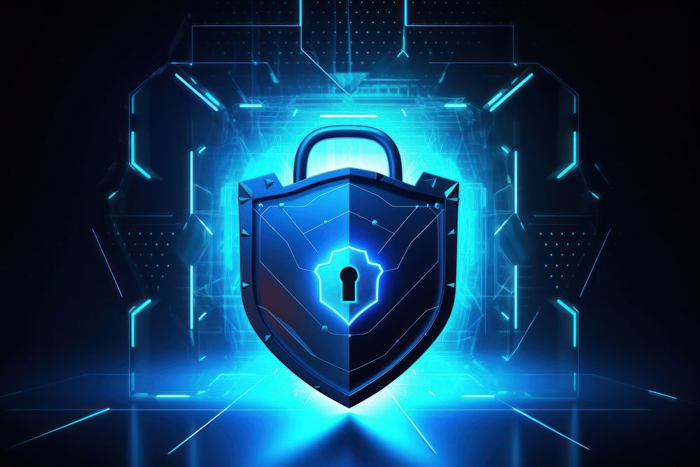 Security protection lock blue. AI generated Image by rawpixel.