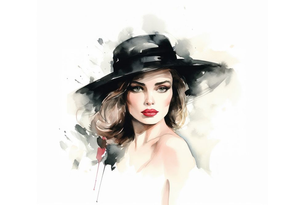Portrait adult woman hat. AI generated Image by rawpixel.