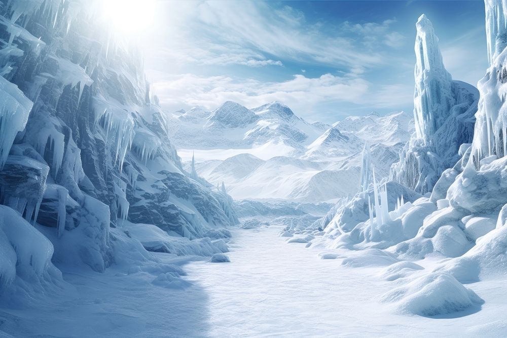 Snow magic mountain ice backgrounds landscape. AI generated Image by rawpixel.