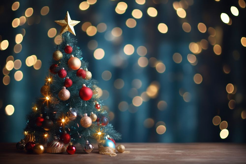 Christmas shiny light tree. AI generated Image by rawpixel.