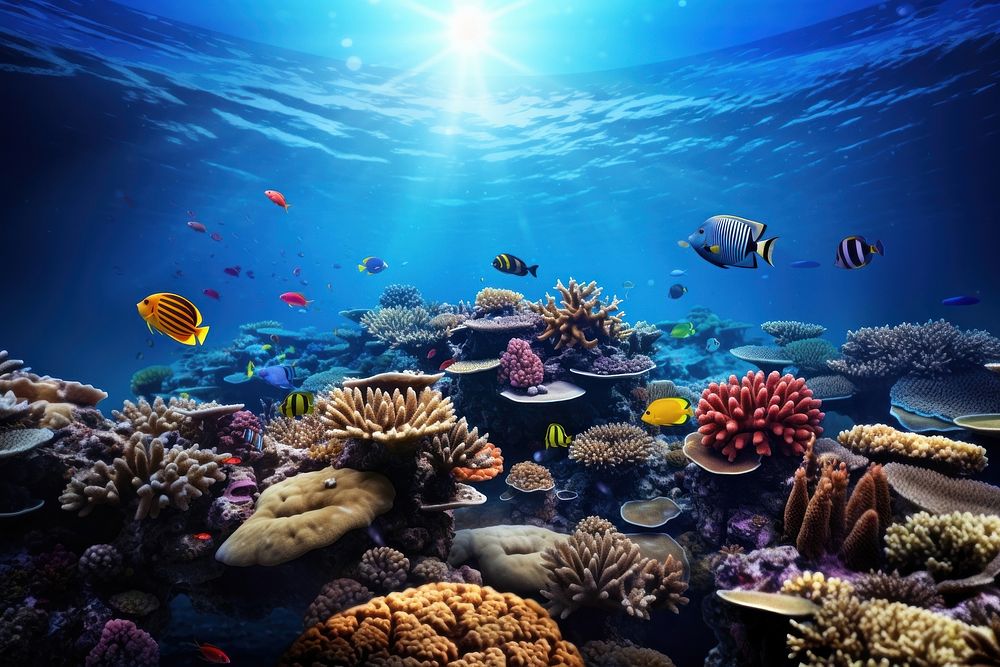 Beautiful Underwater reef underwater sea outdoors. AI generated Image by rawpixel.