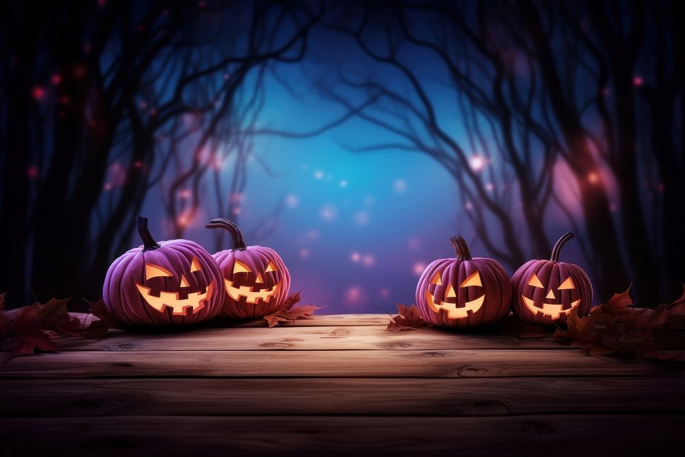 Halloween glowing lantern night. AI generated Image by rawpixel.