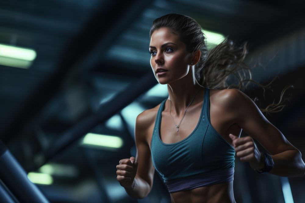 Sweating jogging running female. AI generated Image by rawpixel.