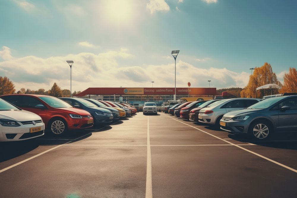 Car outdoors vehicle parking. AI generated Image by rawpixel.